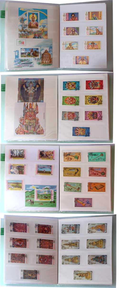 Альбом с почтовыми марками разнообразной монгольской тематикой.